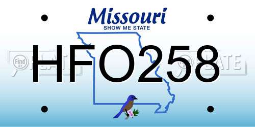 HFO258 Missouri License Plate
