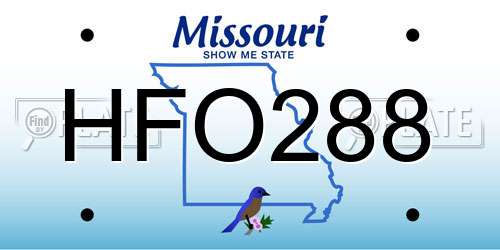 HFO288 Missouri License Plate