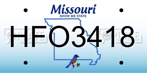 HFO3418 Missouri License Plate