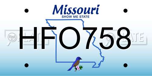 HFO758 Missouri License Plate