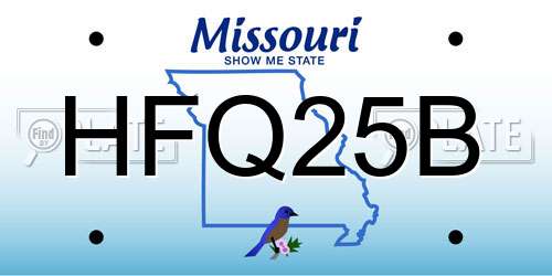 HFQ25B Missouri License Plate