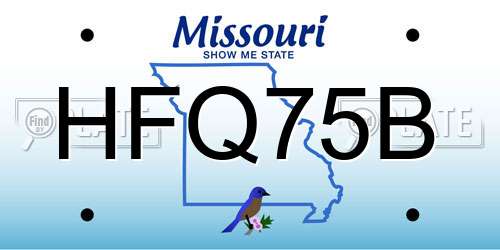 HFQ75B Missouri License Plate