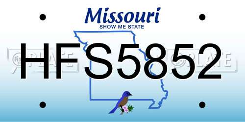 HFS5852 Missouri License Plate