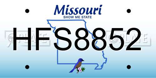 HFS8852 Missouri License Plate