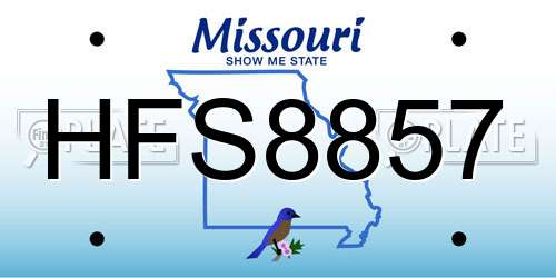 HFS8857 Missouri License Plate