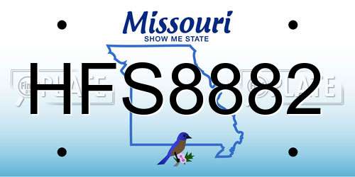 HFS8882 Missouri License Plate