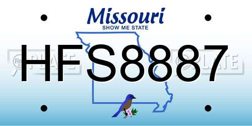 HFS8887 Missouri License Plate