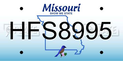 HFS8995 Missouri License Plate