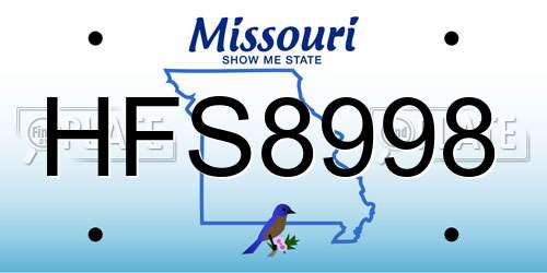 HFS8998 Missouri License Plate