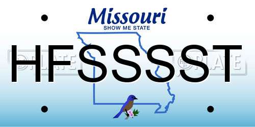 HFSSSST Missouri License Plate