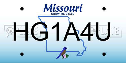 HG1A4U Missouri License Plate