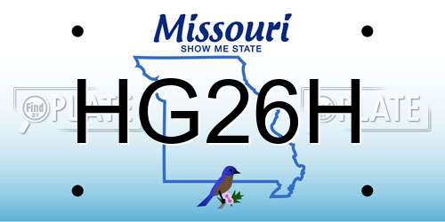 HG26H Missouri License Plate