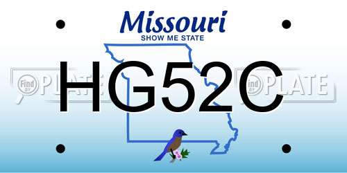 HG52C Missouri License Plate