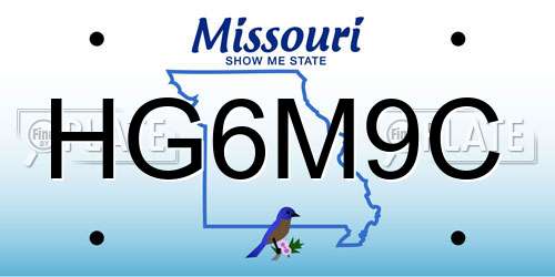 HG6M9C Missouri License Plate