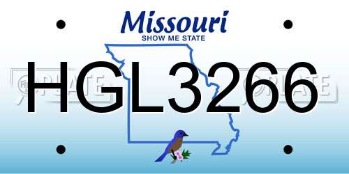 HGL3266 Missouri License Plate