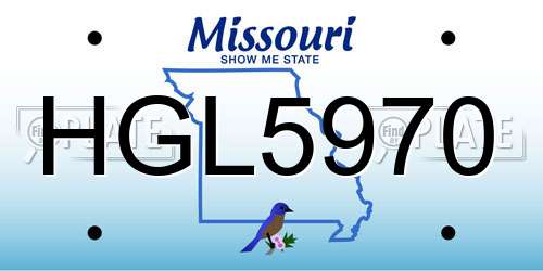 HGL5970 Missouri License Plate
