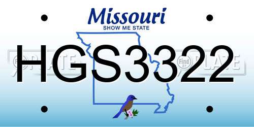 HGS3322 Missouri License Plate