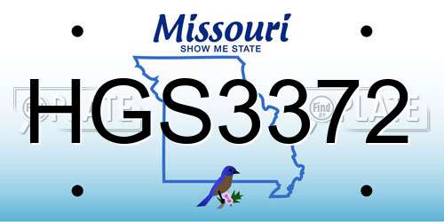 HGS3372 Missouri License Plate