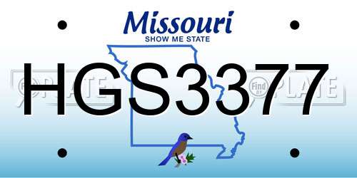 HGS3377 Missouri License Plate