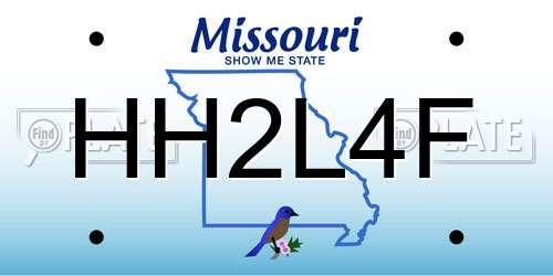 HH2L4F Missouri License Plate