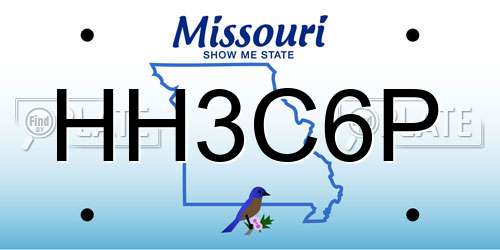 HH3C6P Missouri License Plate