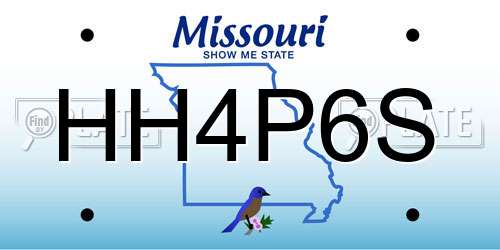 HH4P6S Missouri License Plate