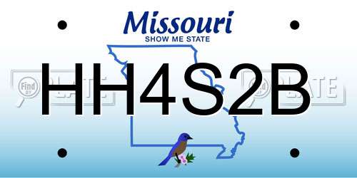 HH4S2B Missouri License Plate