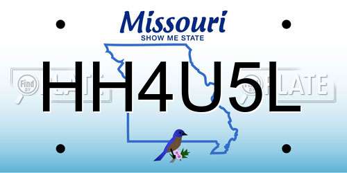 HH4U5L Missouri License Plate
