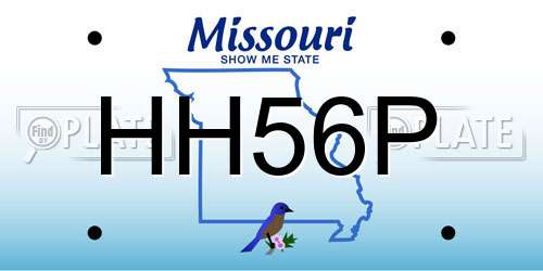 HH56P Missouri License Plate