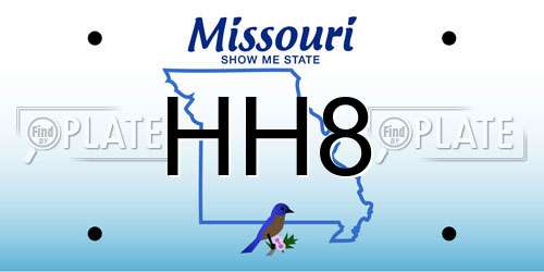 HH8 Missouri License Plate