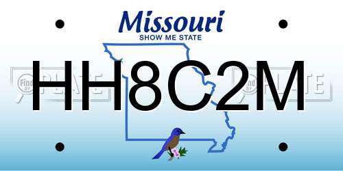 HH8C2M Missouri License Plate