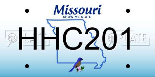 HHC201 Missouri License Plate
