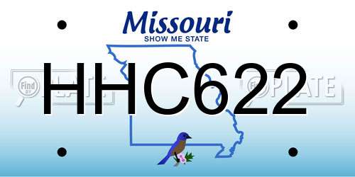 HHC622 Missouri License Plate