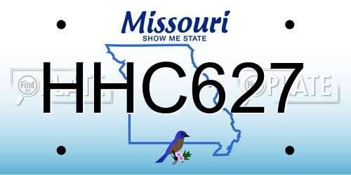 HHC627 Missouri License Plate