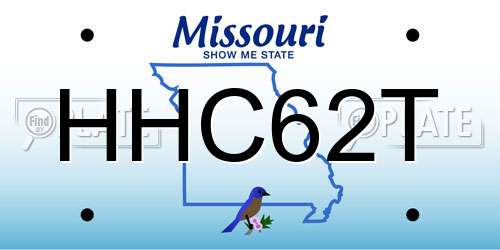 HHC62T Missouri License Plate