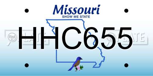 HHC655 Missouri License Plate