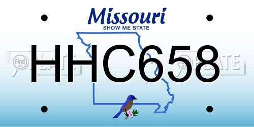 HHC658 Missouri License Plate