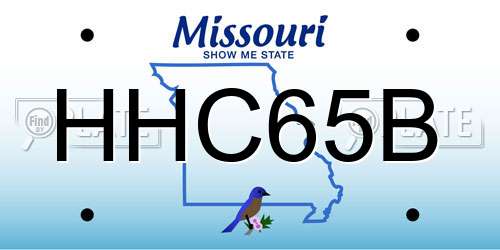 HHC65B Missouri License Plate