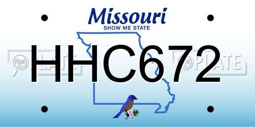HHC672 Missouri License Plate
