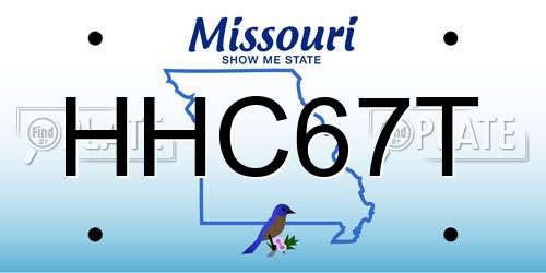 HHC67T Missouri License Plate
