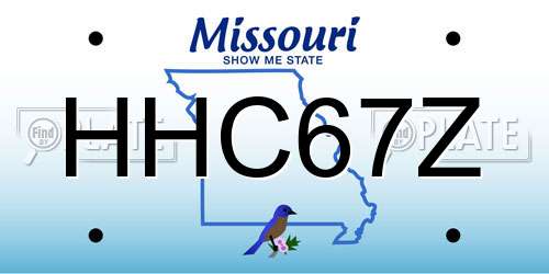 HHC67Z Missouri License Plate
