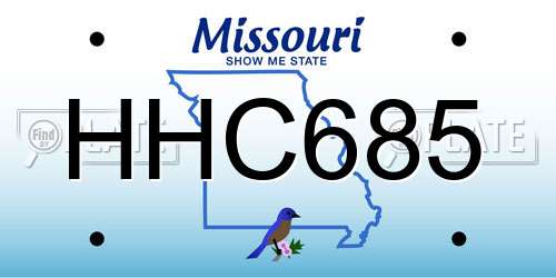 HHC685 Missouri License Plate