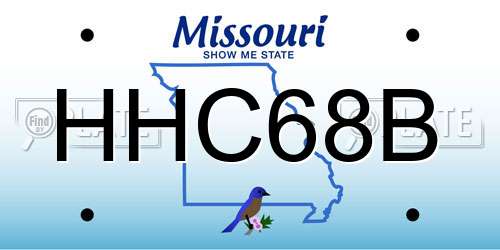 HHC68B Missouri License Plate