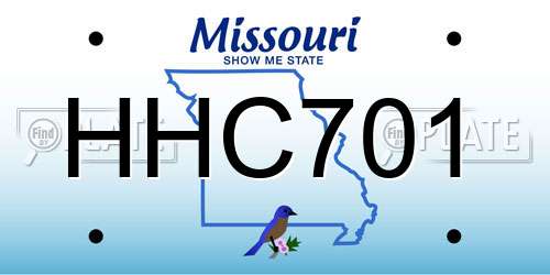 HHC701 Missouri License Plate
