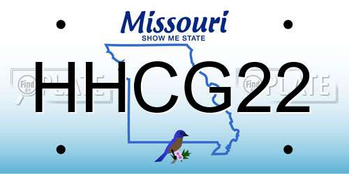 HHCG22 Missouri License Plate
