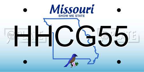 HHCG55 Missouri License Plate