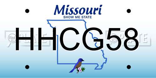 HHCG58 Missouri License Plate