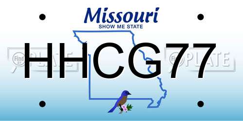 HHCG77 Missouri License Plate