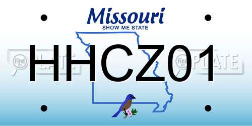 HHCZ01 Missouri License Plate