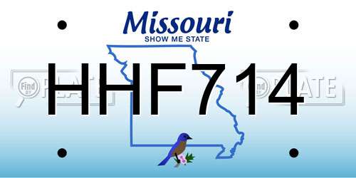HHF714 Missouri License Plate